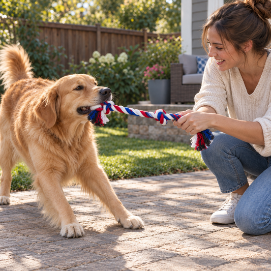 SOGA DE JUEGO CON 3 NUDOS PARA PERROS