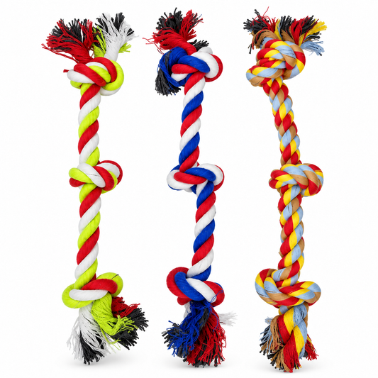 SOGA DE JUEGO CON 3 NUDOS PARA PERROS